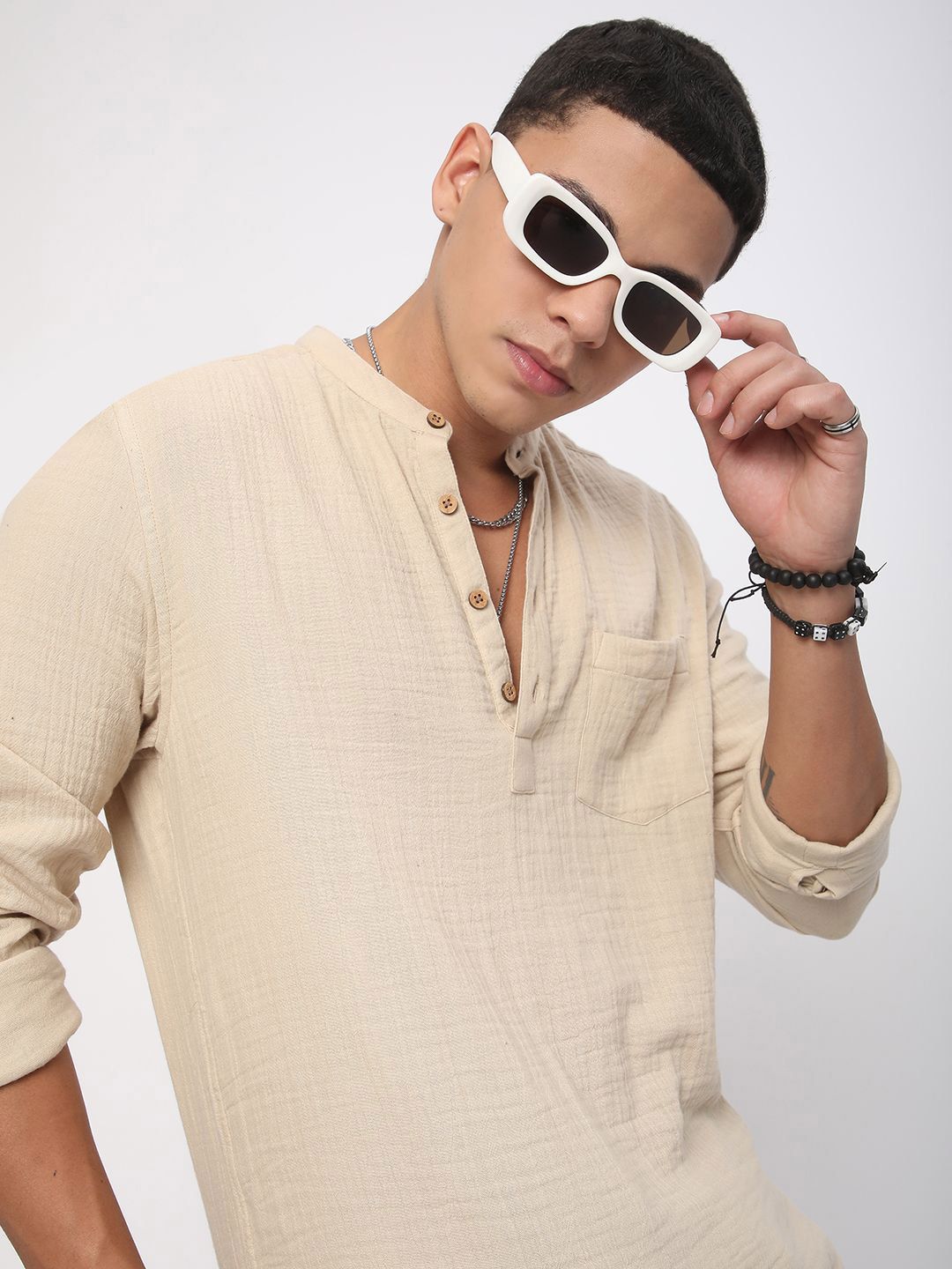 VASTRADO Men Woven Design Anarkali Kurta