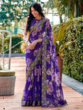 Saree mall Floral Embellished Zari Sarees