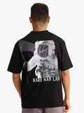 RARE RABBIT Men Graphic Printed Round Neck Cotton Oversized T-shirt
