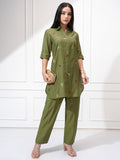 Vishudh Women Embroide Tunic With Trouser Co-Ord Set