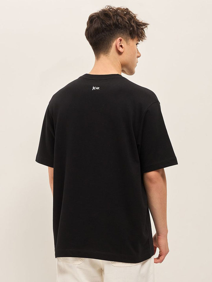 THE BEAR HOUSE Abstract Printed Drop Shoulder Sleeves Cotton Oversized T-Shirt