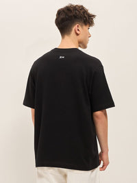 THE BEAR HOUSE Abstract Printed Drop Shoulder Sleeves Cotton Oversized T-Shirt