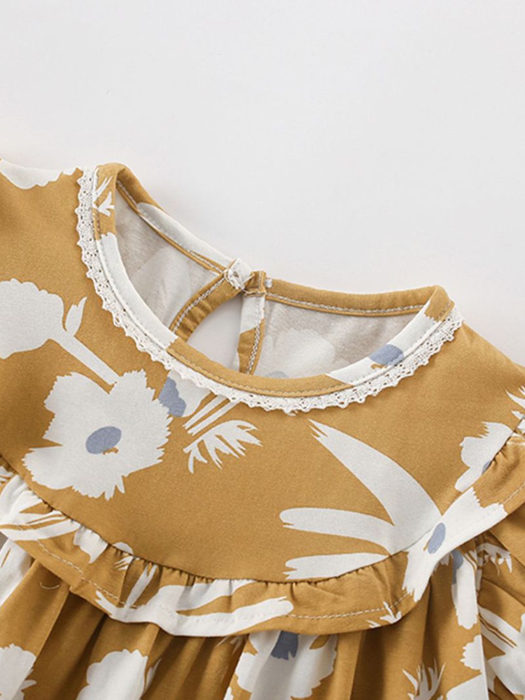 YK Floral Print Puff Sleeve Fit & Flare Mini Dress