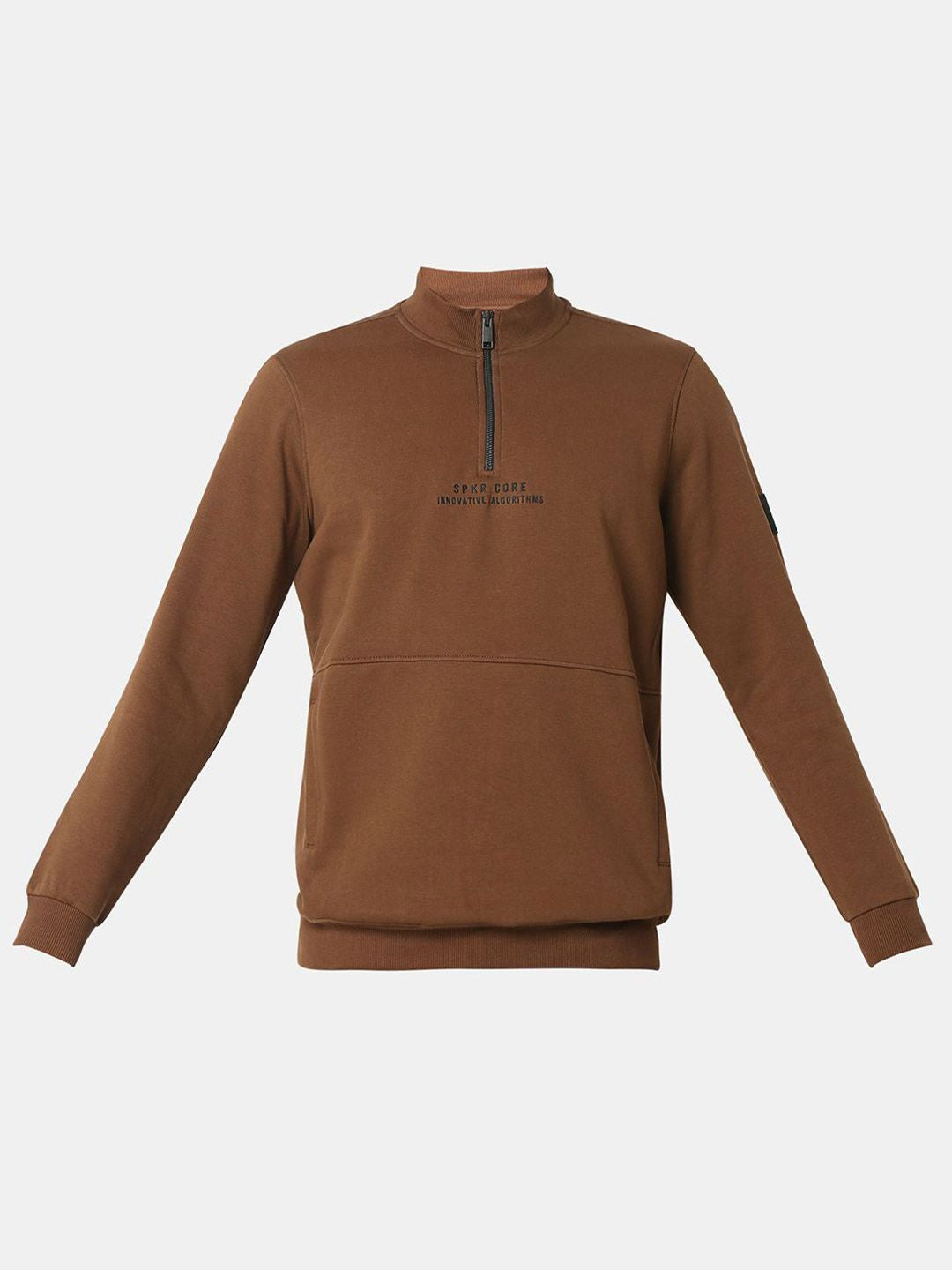 SPYKAR Men Mock Collar Cotton Sweatshirt