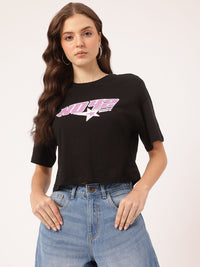 DressBerry Comfortable & Trendy Printed Crop Tee