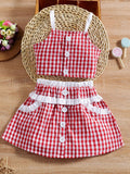 YK Infant Girls Checked Top & Shorts Clothing Set
