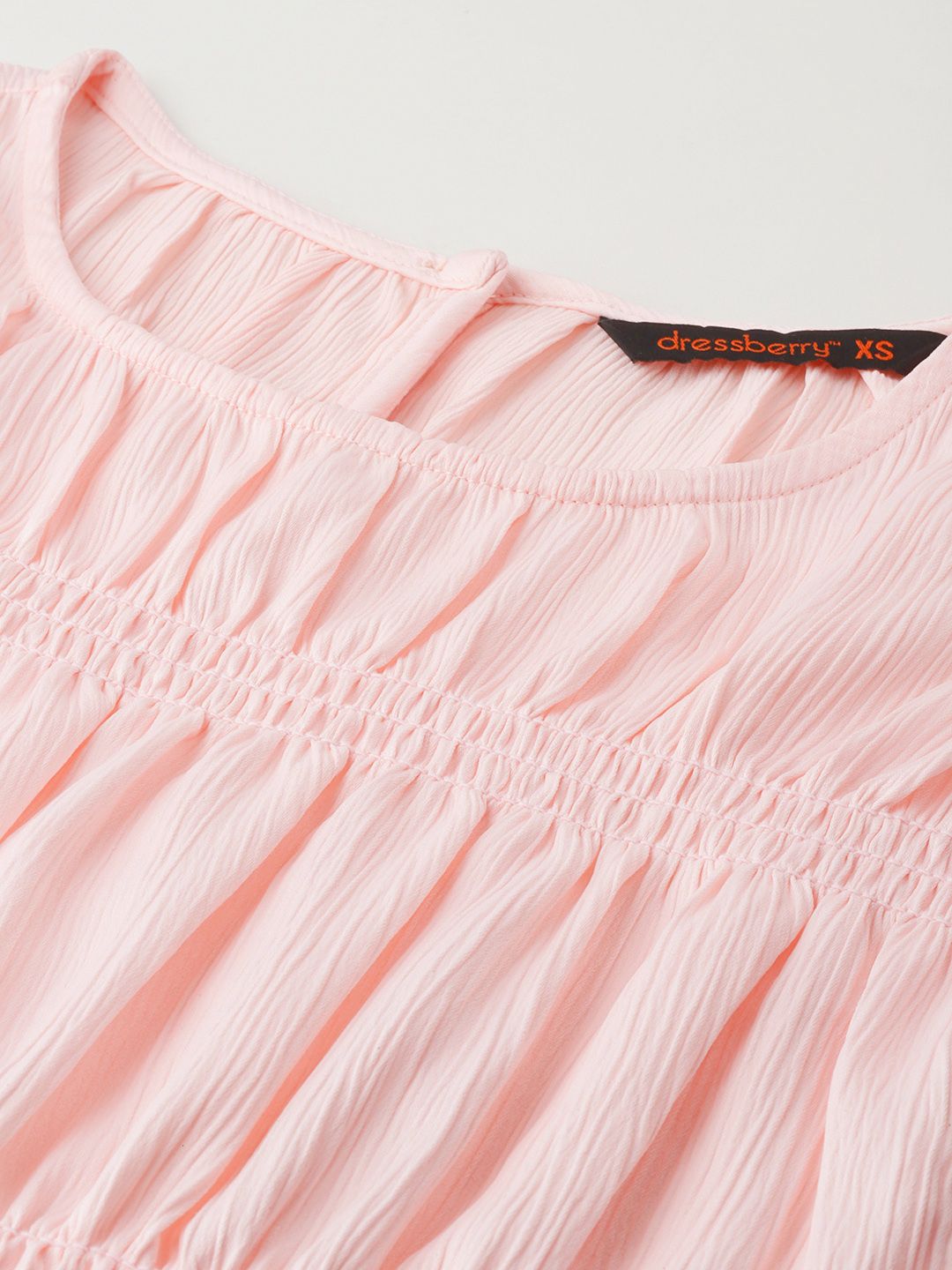 DressBerry Pastel Paradise Smocked Ruffled Top