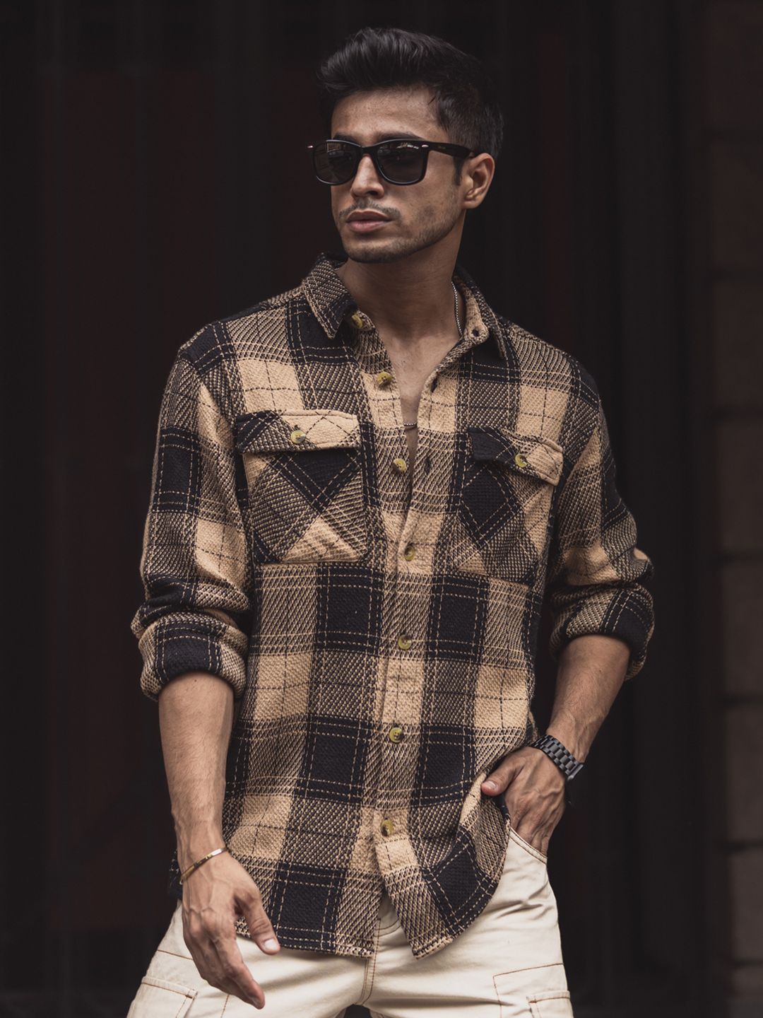 Powerlook Men Tartan Checks Opaque Checked Casual Shirt