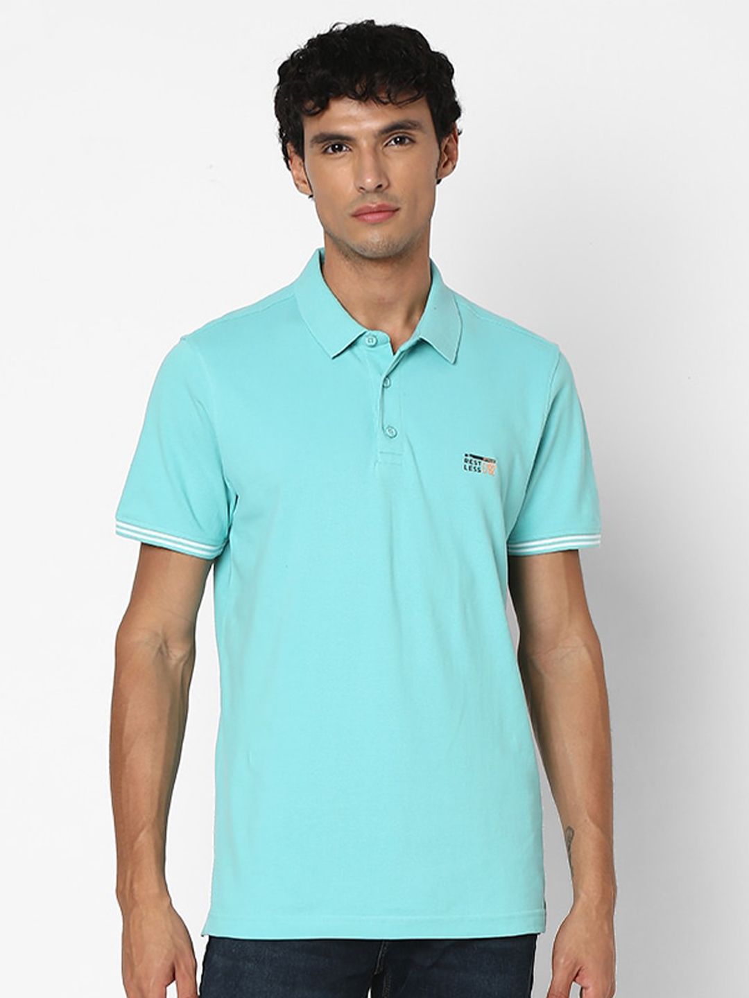 SPYKAR Polo Collar Pure Cotton T-Shirt
