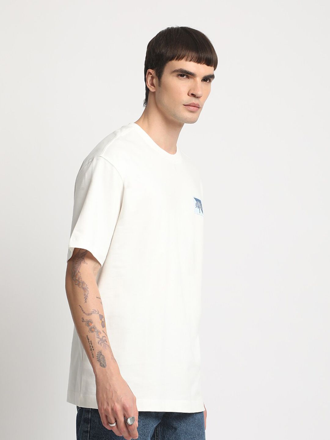 THE BEAR HOUSE Graphic Printed Round neck Loose Fit Cotton T-shirt