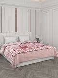 Monte Carlo Peach & White Floral Printed Heavy Winter 1000 GSM Double Bed Blankets