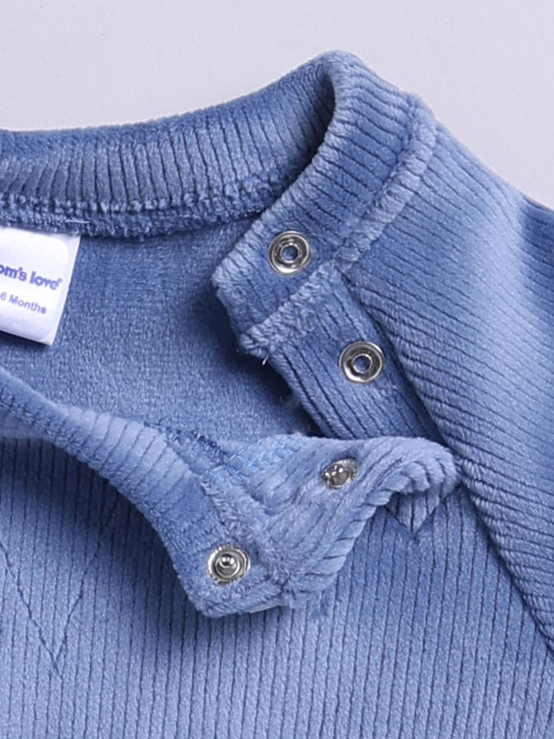 Moms Love Infant Boys Ribbed Velvet-Finish Pure Cotton Sweatshirt With Joggers