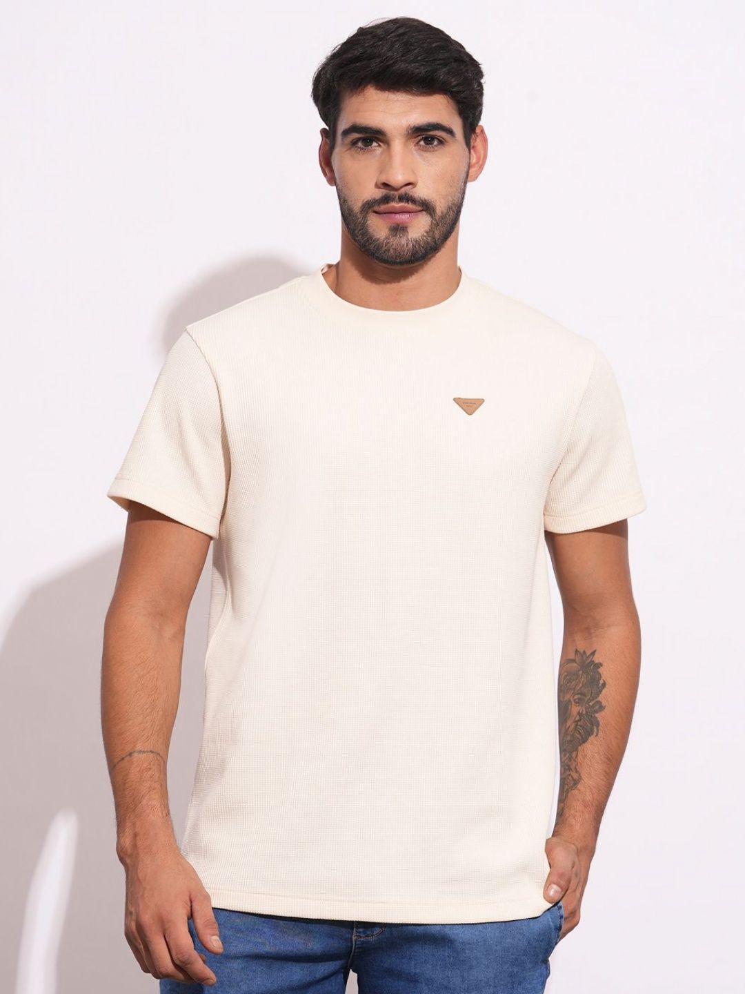 Being Human Men Solid Round Neck Cotton T-shirt