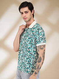 Being Human Men Abstract Printed Polo Collar Slim Fit T-shirt