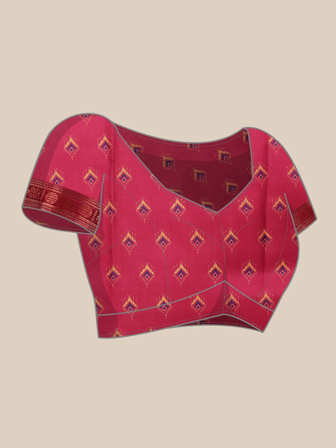 Silk Land Patola Ikat Digital Print Saree