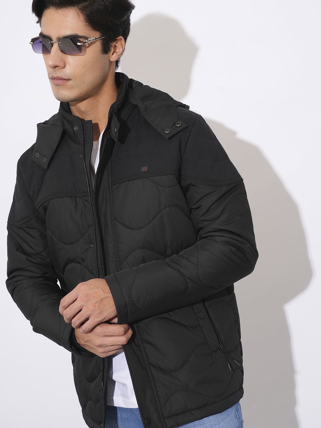 Being Human Men Cotton Black Long Sleeves Quilted Jacket