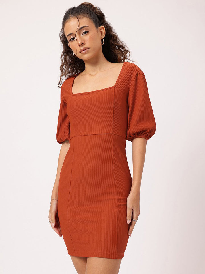 DressBerry Lovely & Lively Square Neck Bodycon Mini Dress