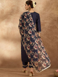 Indo Era Women Ethnic Motifs Embroidered Regular Kurta with Trousers & With Dupatta