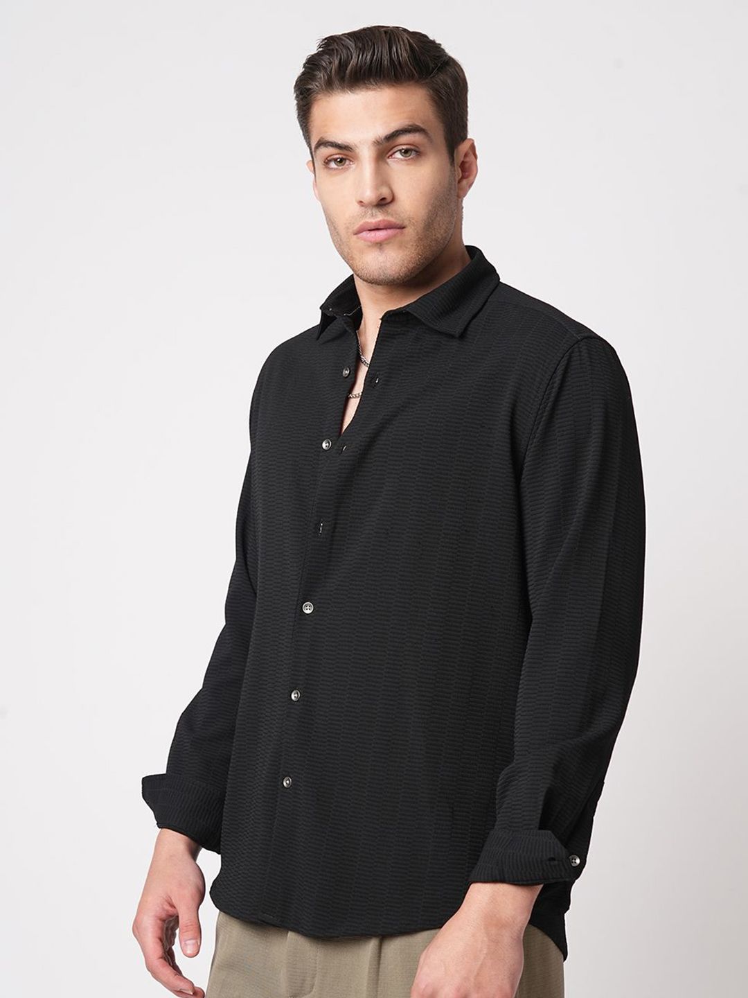 VASTRADO Men Classic Slim Fit Opaque Casual Shirt