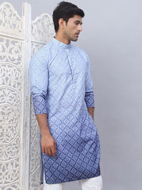 Jompers Ethnic Motifs Printed Mandarin Collar Straight Kurta