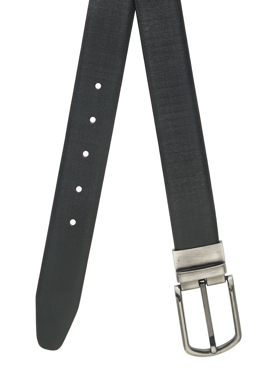 Teakwood Leathers Men Textured Leather Reversible Formal Belt