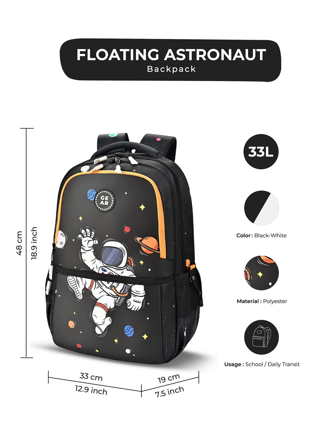 Gear Unisex Padded Strap Backpack