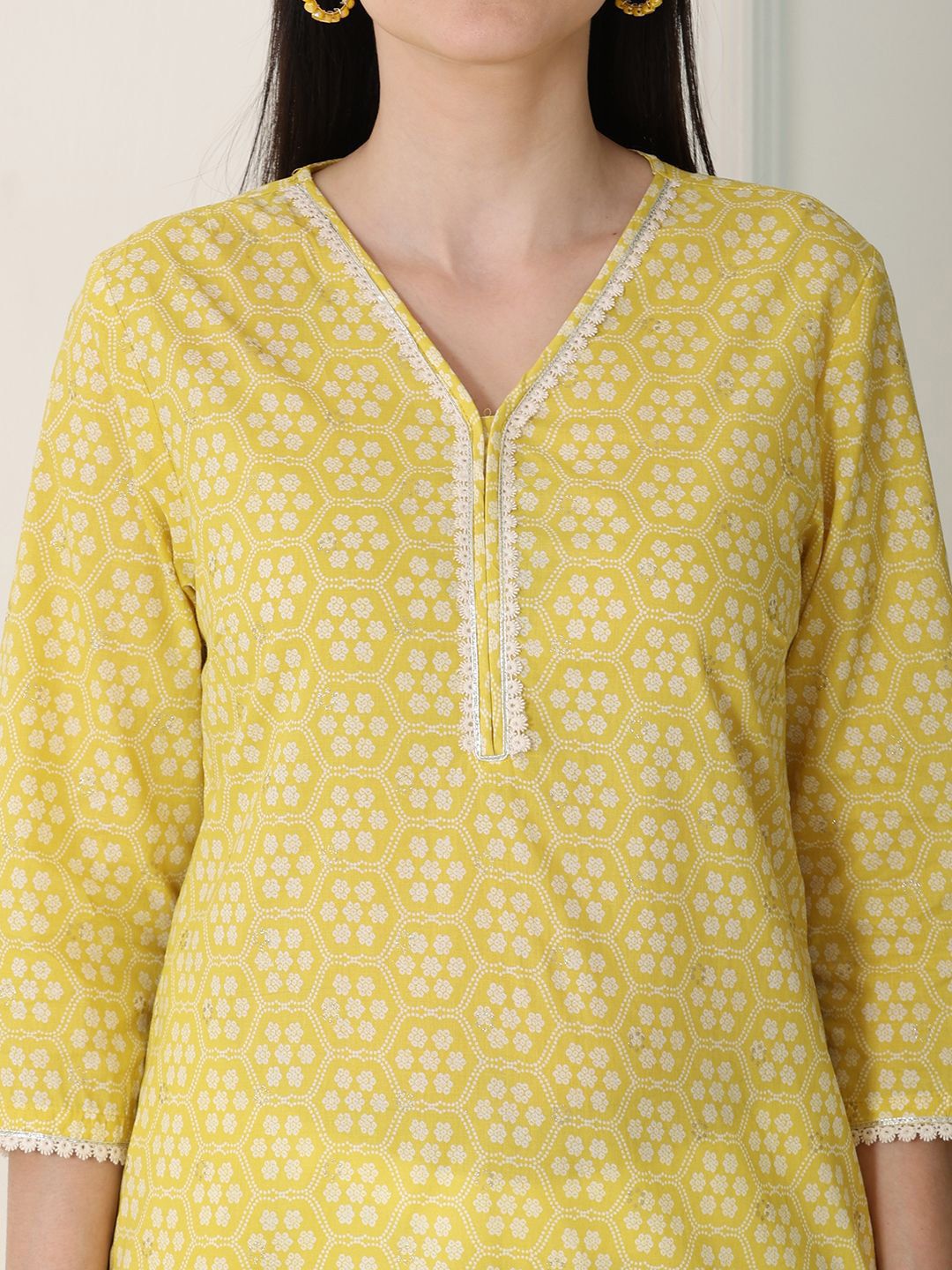 W Women Floral Flared Sleeves Kurta