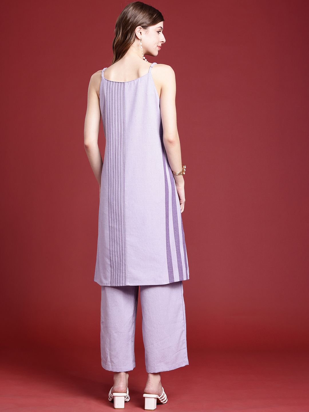 Anouk Women Striped Regular Kurta With Palazzos