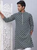 Jompers Floral Printed Mandarin Collar Straight Kurta
