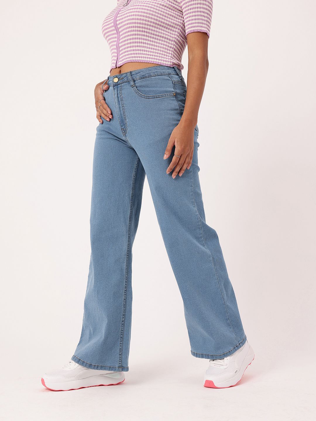 DressBerry Women Grunge Glam Wide Leg Jeans