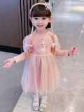 YK Girls Elsa Printed Fit & Flare Dress