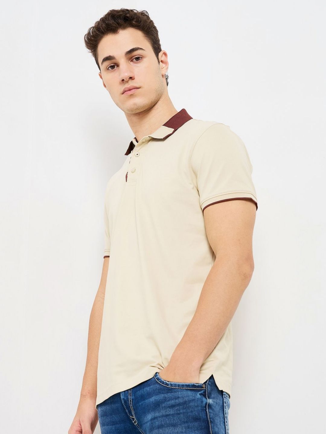 SPYKAR Men Solid Polo Collar Cotton Slim Fit T-shirt