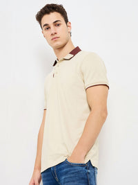 SPYKAR Men Solid Polo Collar Cotton Slim Fit T-shirt