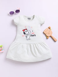 Happy Faces Kids Girls Snoopy Printed Pure Cotton A-Line Dress