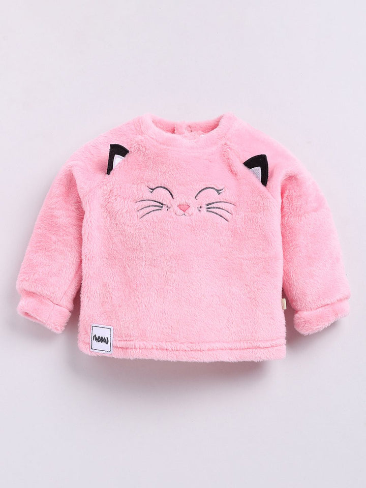 Moms Love Infant Girls Embroidered Sweatshirt With Joggers