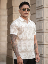 Powerlook Men Printed Polo Collar T-shirt