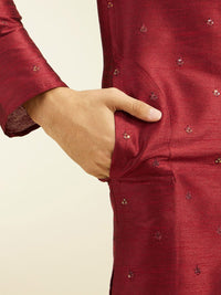 Diwas by Manyavar Floral Embroidered Mandarin Collar Sequinned Straight Kurta