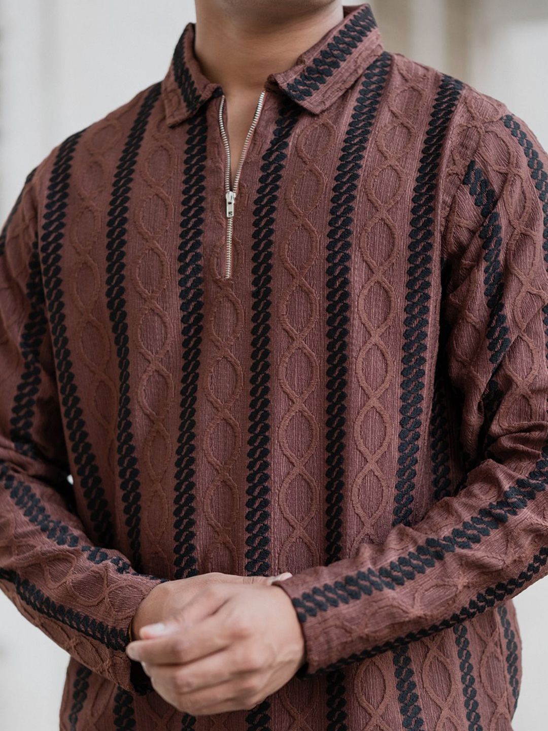 Powerlook Men Vertical Stripes Opaque Striped Casual Shirt