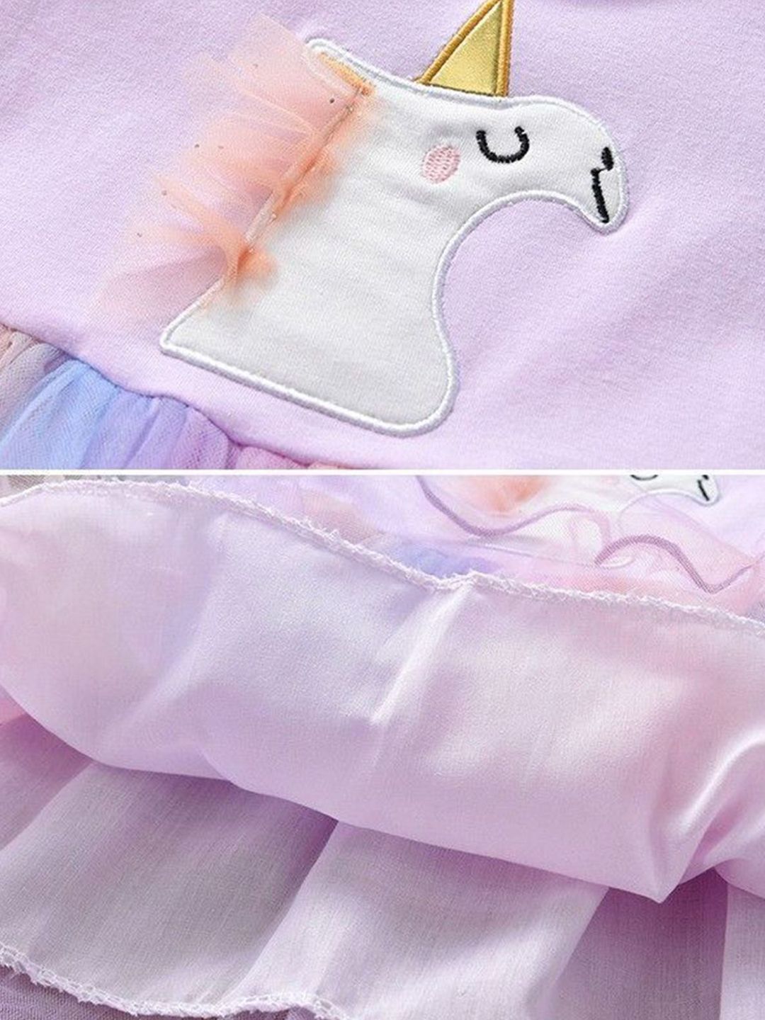 YK Girls Colourblocked Fit and Flare Knee Length Dress