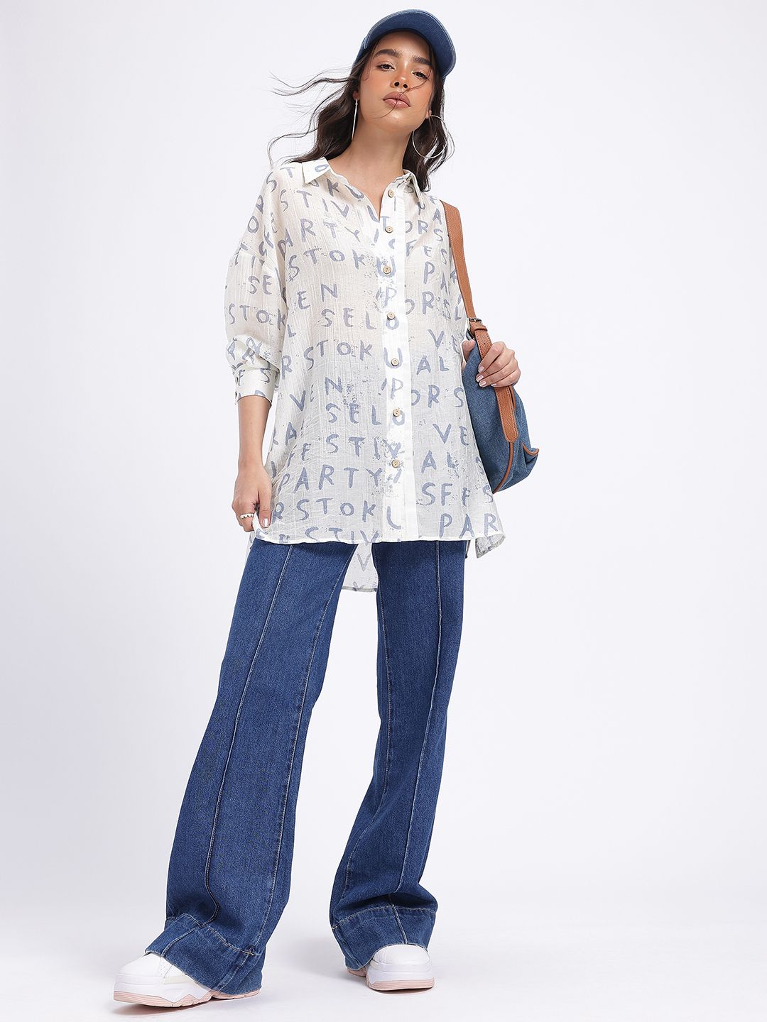 DressBerry Glitter Code Typographic Shirt