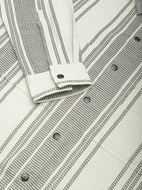 VASTRADO Men Classic Spread Collar Multi Striped Cotton Slim Fit Casual Shirt