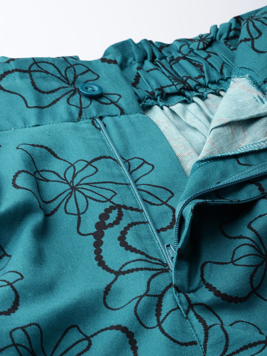 DressBerry Aqua Amaze Floral Shorts Comes With a Belt