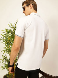 Thomas Scott Men Solid Polo Collar Cotton T-shirt