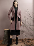 Athena Women Notched Collar Longline Overcoat