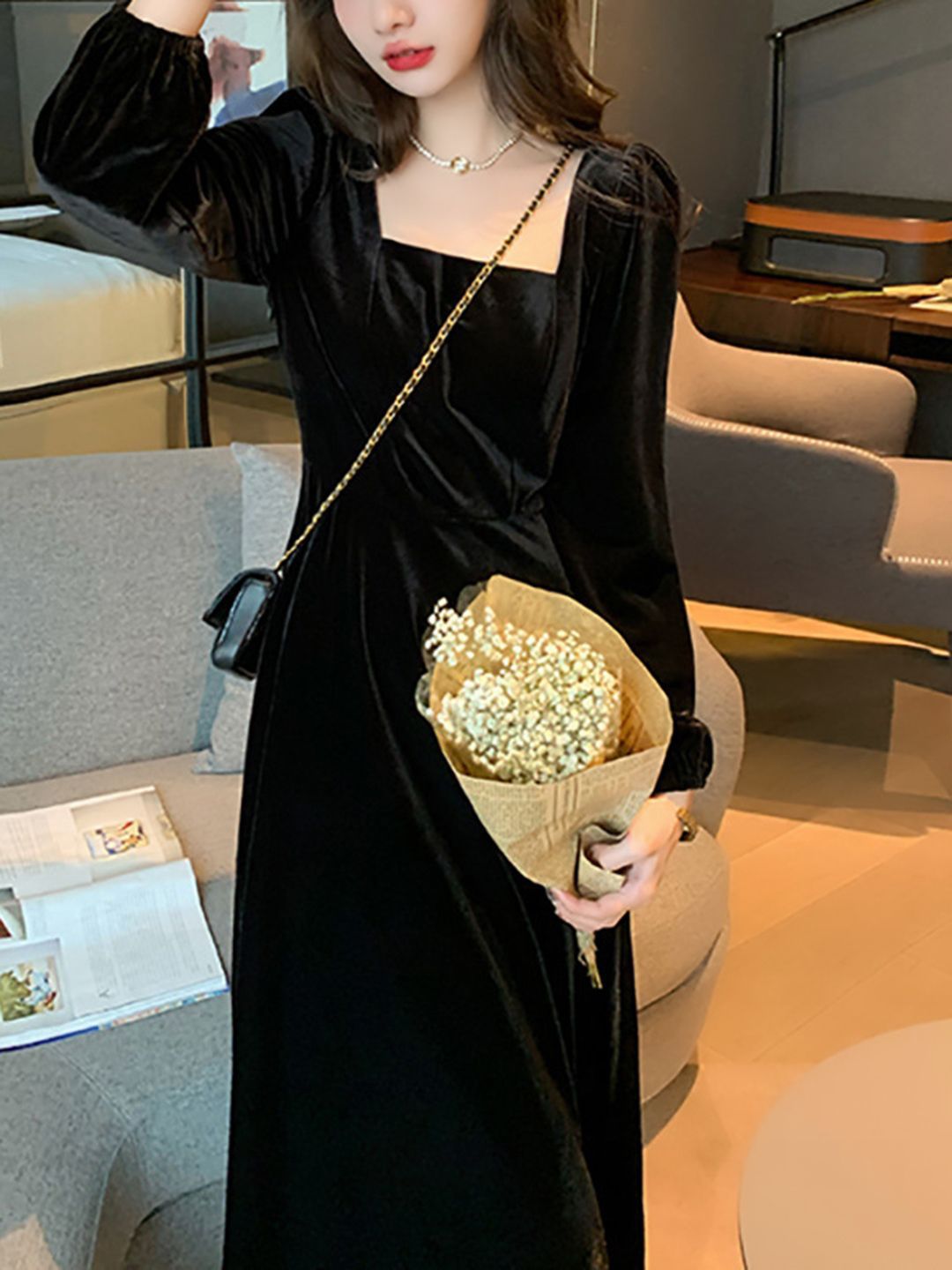 DressBerry Bell Sleeve Maxi Dress