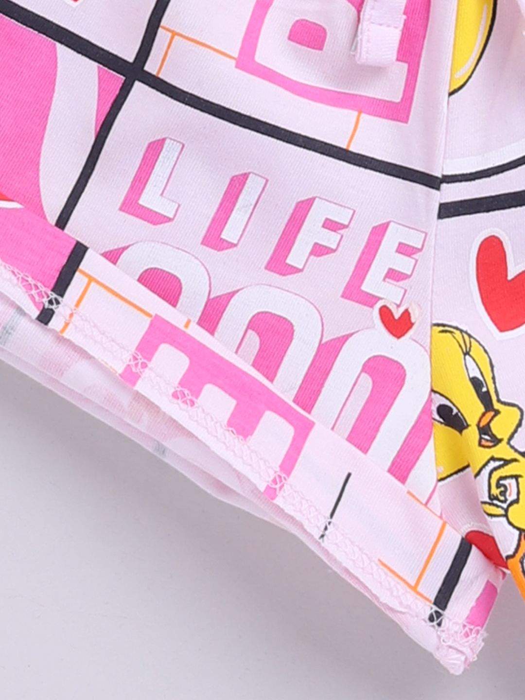 Happy Faces Girls Tweety Printed Pure Cotton Shorts with Bow Detail