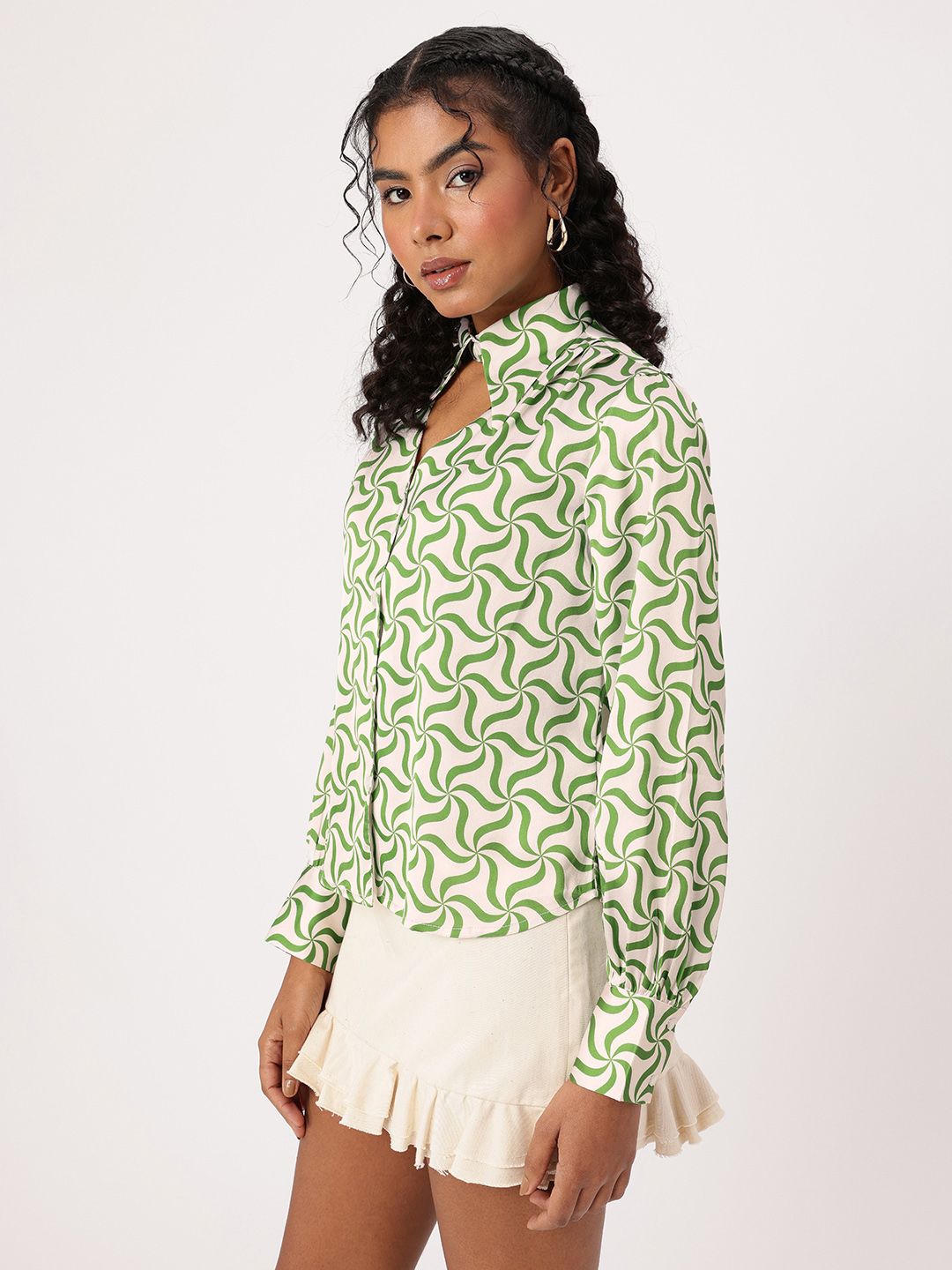 DressBerry Minimalist Chic Satin Finish Shirt