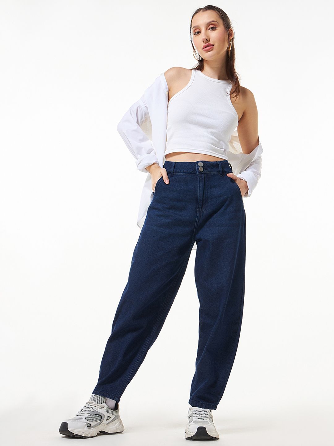 Bewakoof Women Tapered Fit High-Rise Cotton Jeans