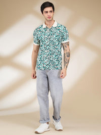 Being Human Men Abstract Printed Polo Collar Slim Fit T-shirt