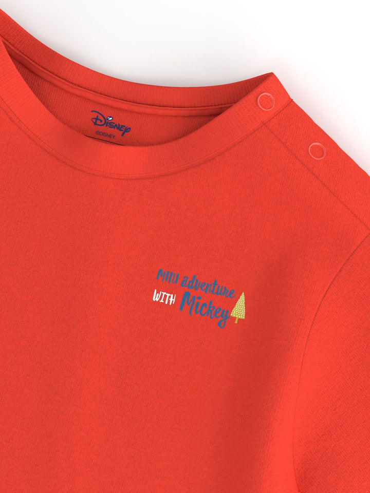 Nauti Nati Boys Mickey Mouse Printed Antimicrobial Cotton T-shirt